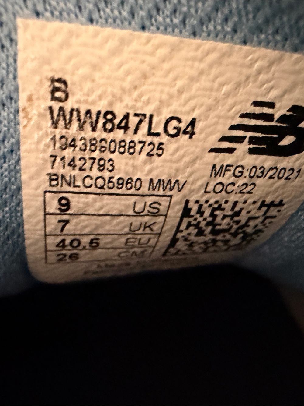 New Balance 847 Light Blue Women's Running Sneakers Size 9 - Picture 8 of 8